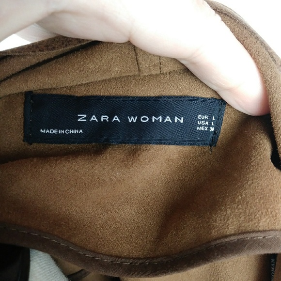 Zara Women Brown faux leather zip-up - Picture 6 of 7
